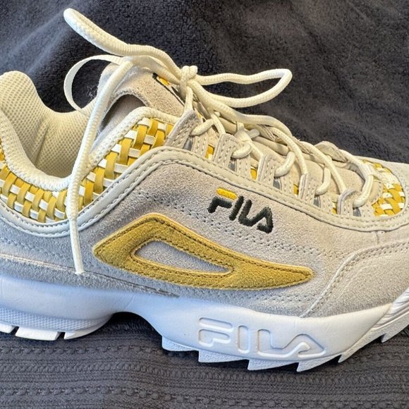 Fila Women's Beige and Yellow Sneakers - Picture 4 of 8